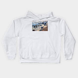 Waves on the Rocky Beach Kids Hoodie